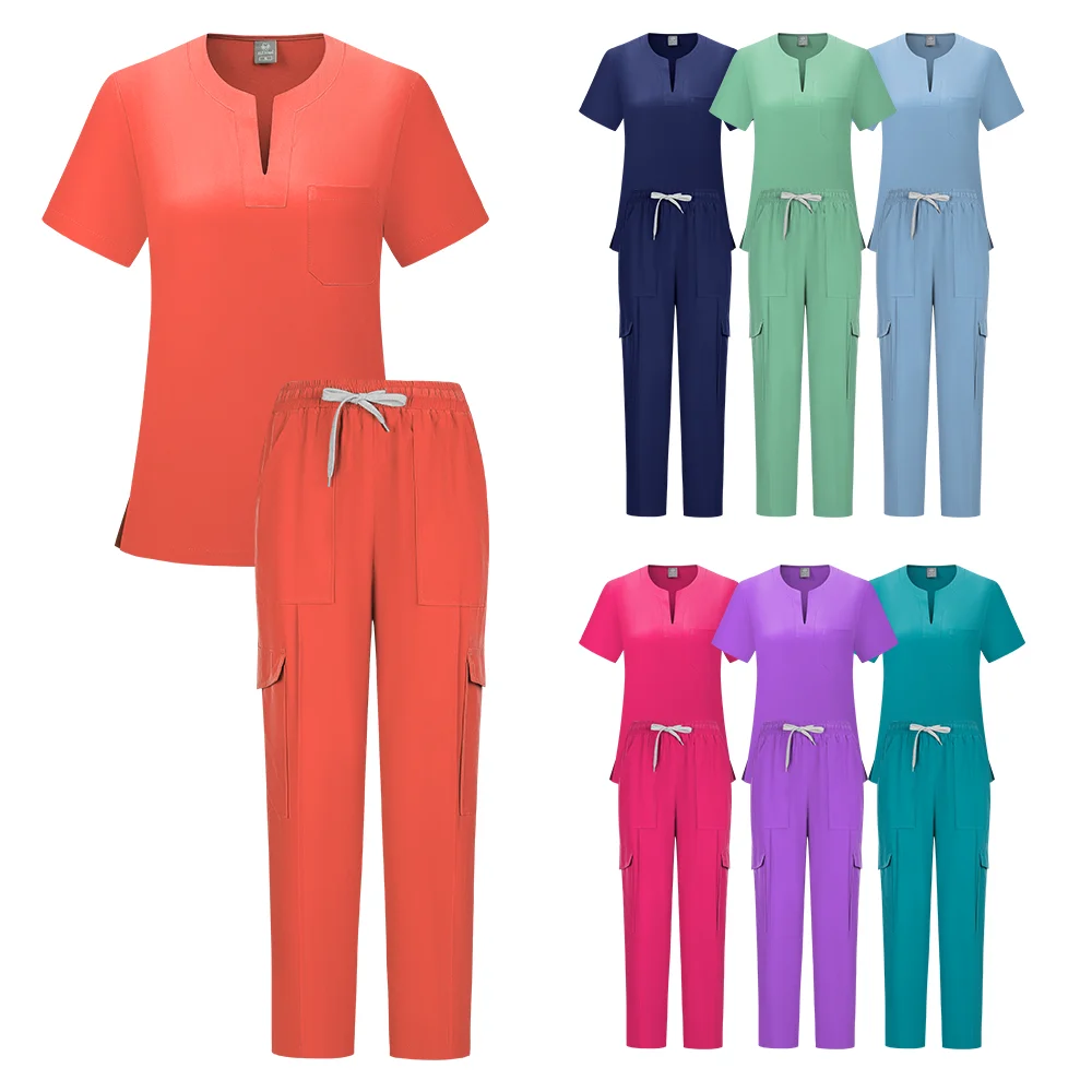 

New Scrubs Women Beauty Salon SPA Uniforms Pet Clinic Store Veterinary Dentistry Work Clothes Set Medical Nurse Uniform Unisex