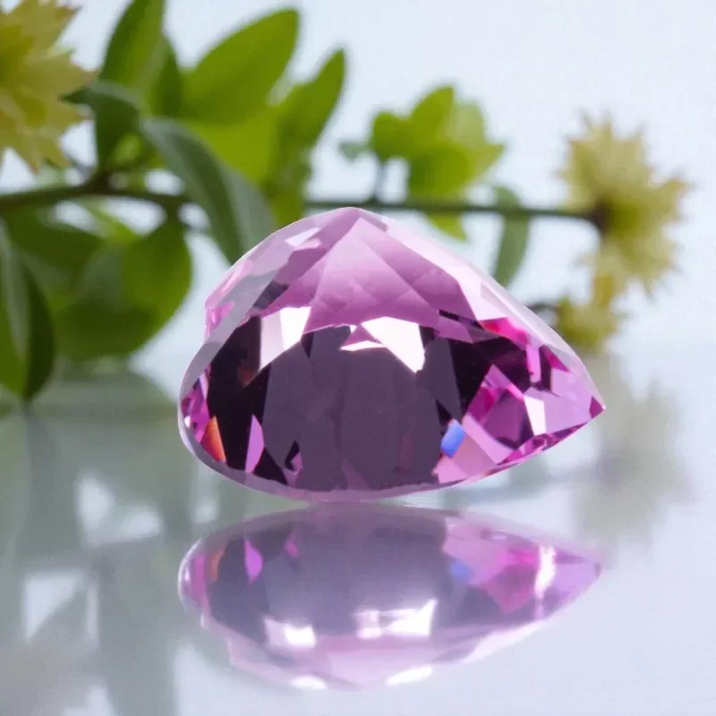 

Lab Grown Sapphire Heart Cut Pink Artificial Gemstone for Charms Diy Jewelry Making Bracelet Ring Selectable AGL Certificate