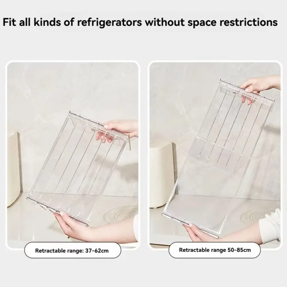 Detachable Extendable Refrigerator Shelf Stackable 2-Level Height Fridge Layered Separator Easy Assembly Adjustable Height