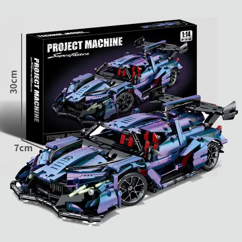1:14 Technical Racing Sport Car Model Building Blocks Bricks MOC City Vehicle Supercar Adult Toy For Boy Children Gifts 1108pcs