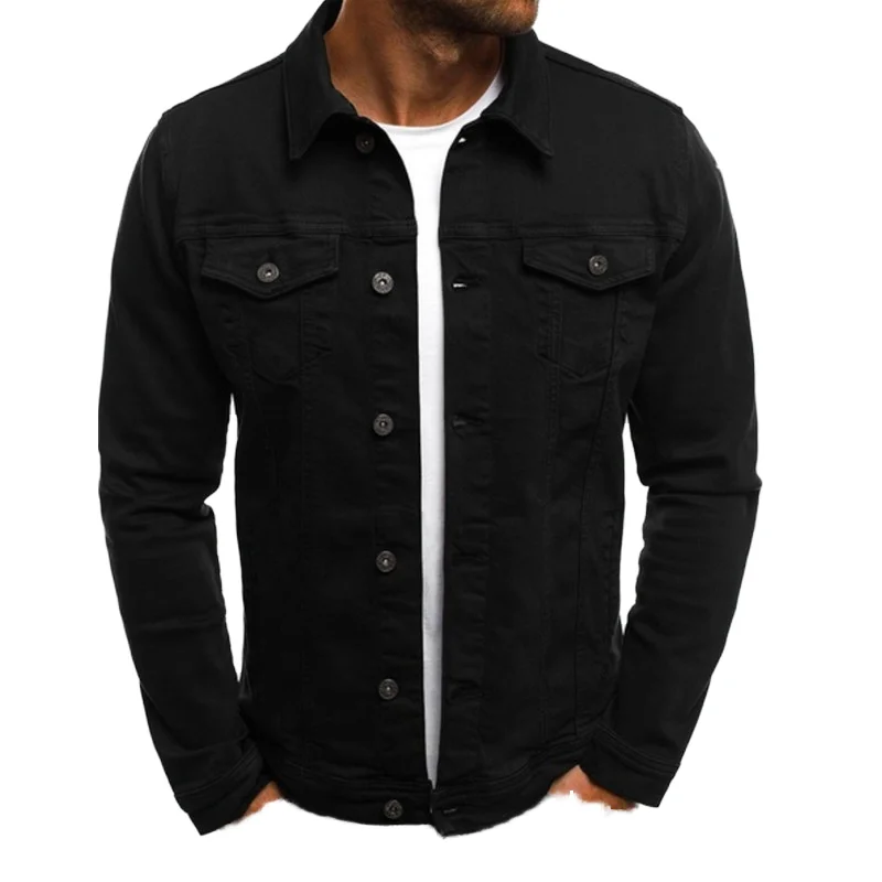 

Men's Best-Selling Casual Button-Up Work Coat Solid Color Denim Cardigan Jacket Clothing Manufacturers' Signature Style