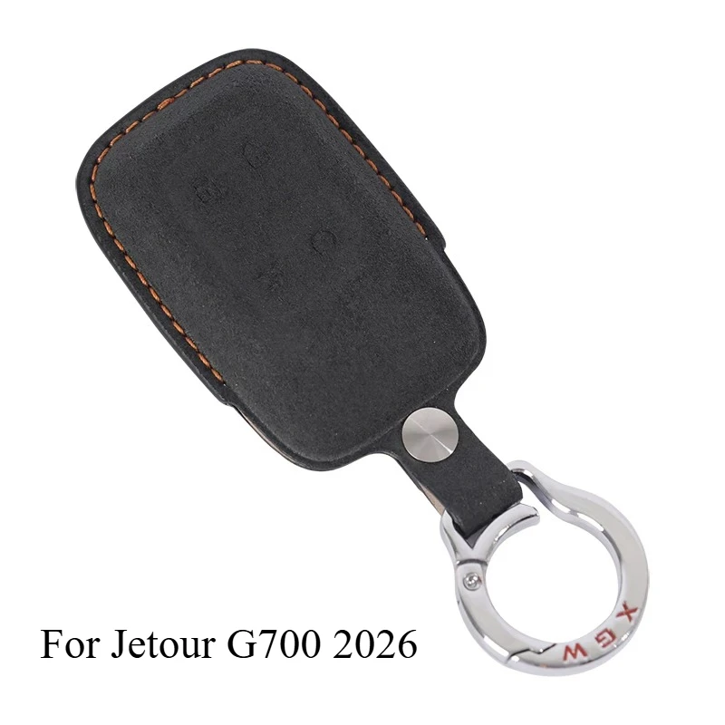

Чехол для ключей Jetour G700 2026 из замшевой кожи, защитный чехол для автомобильного ключа-брелока, устойчивый к царапинам, с металлическим брелоком