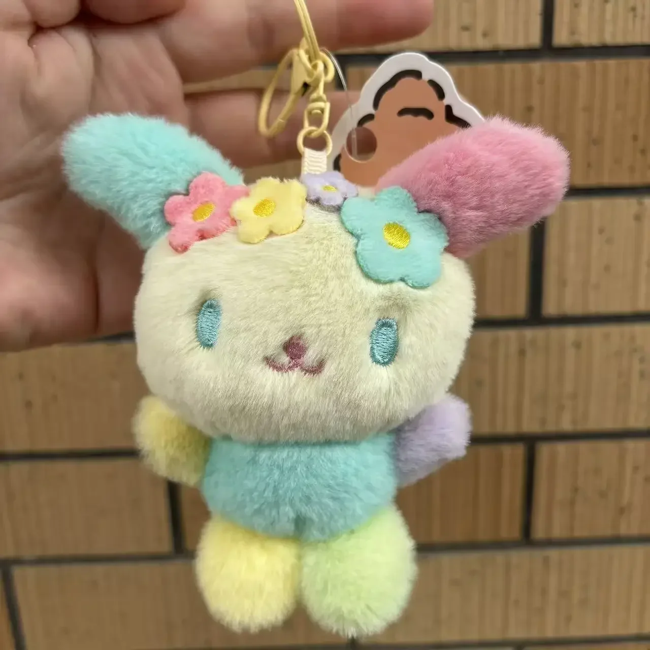 Cute Colorful Bunny Stuffed Pendant Soft Fluffy 10cm Rabbit Charm for Bag Backpack, Kawaii Usahana Plush Doll Gift for Girls