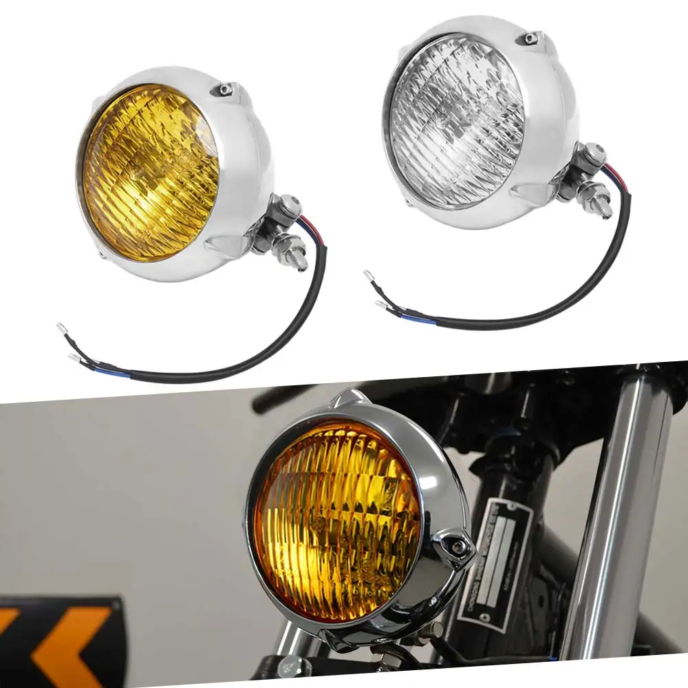 

1 шт. ретро-фара для мотоцикла Harley, Kawasaki, Honda, Yamaha, Suzuki с креплением 4,5 дюйма, резьба 10 мм