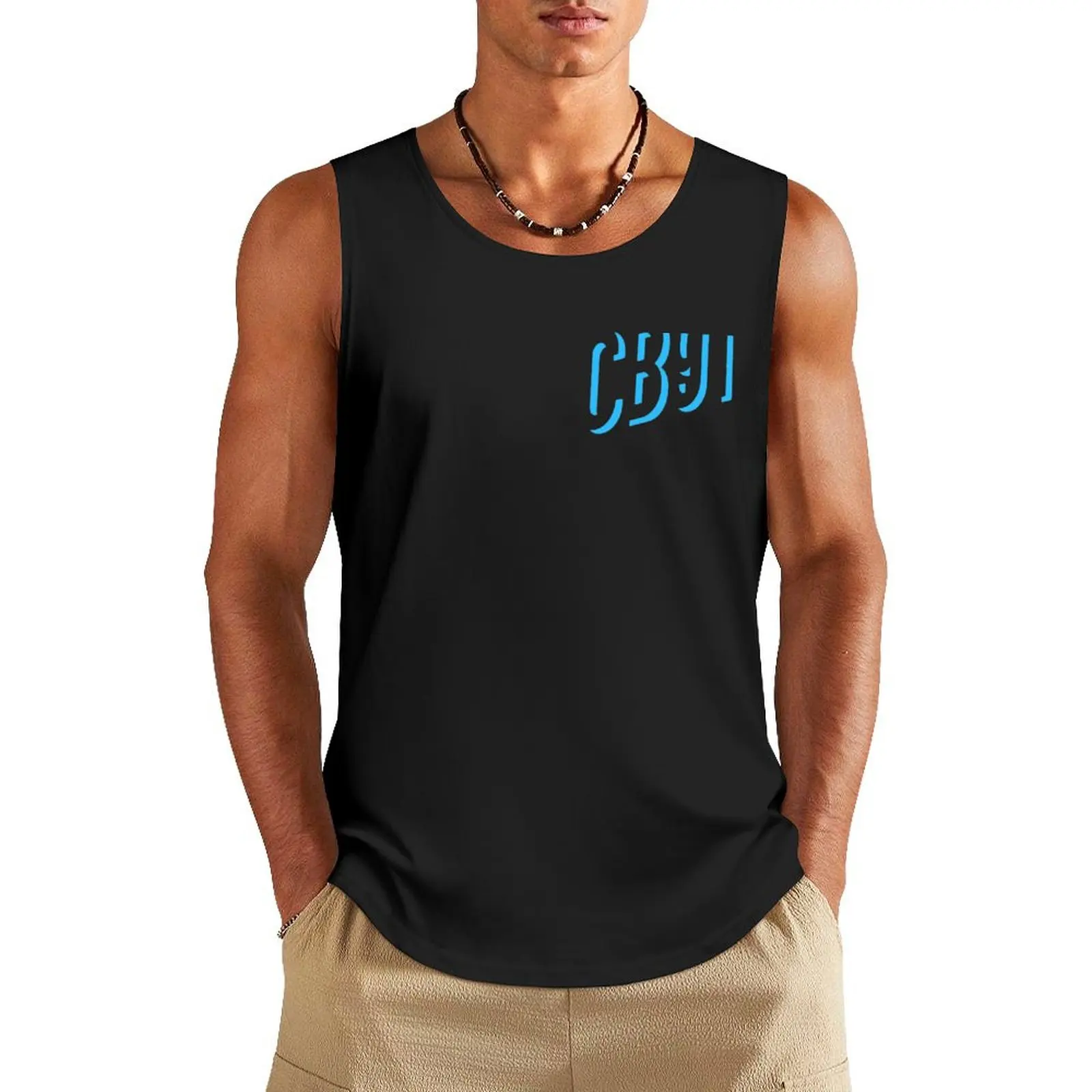 

CB91 Logo Electric Blue Tank Top men clothing running shirt underwear gym clothes man summer clothes man 2025