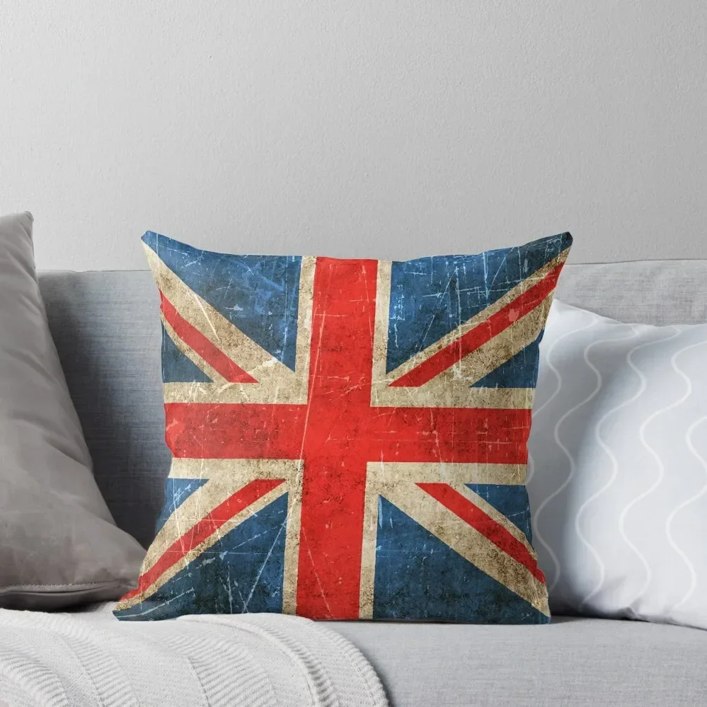 Vintage Aged and Scratched British Flag Throw Pillow Pillowcases Bed Cushions Decorative Sofa Cushions christmas supplies Pillow