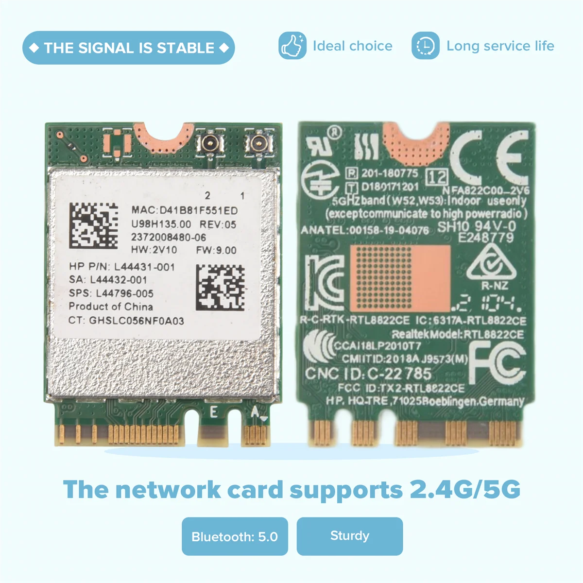 Gigabit Wifi Bluetooth 5.0 M.2 NGFF Interfaz Wifi Módulo inalámbrico