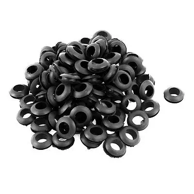 

8mm Dia Double Sides Rubber Wire Grommets Gasket Ring Cable Protector 100Pcs