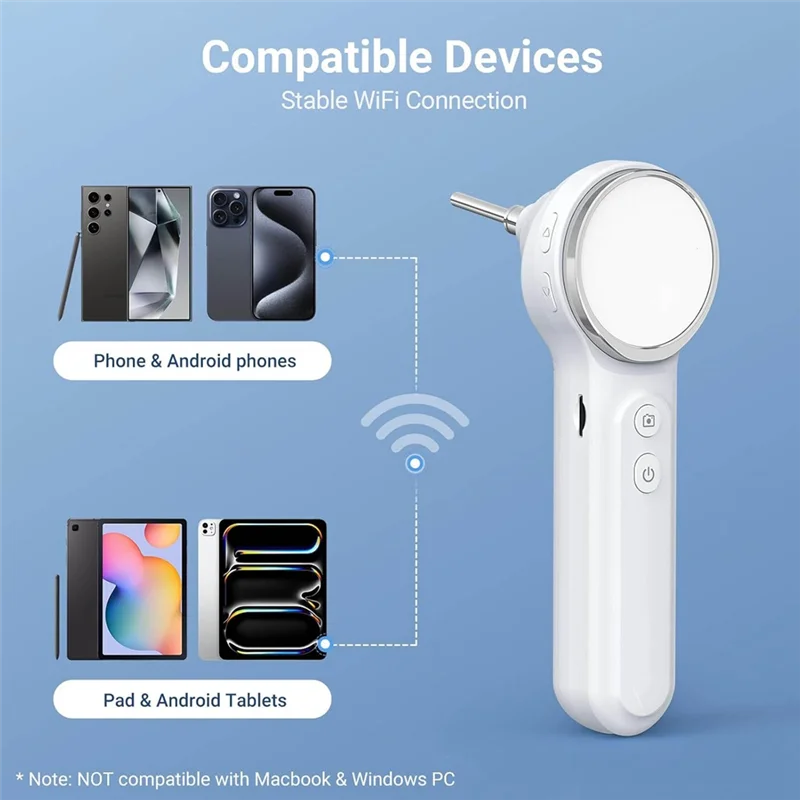 

SUNRI-Digital Otoscope With Light, 1.85 In IPS Screen, 720P HD Video Ear Camera, Ear Wax Removal Tool