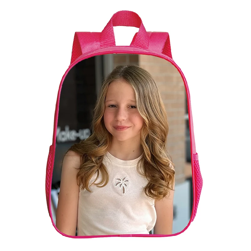 Sacs à dos roses pour enfants, sac de maternelle imprimé Nastya, cartable mignon pour tout-petits, sacs d'école imperméables pour filles d'âge alth, 12 pouces