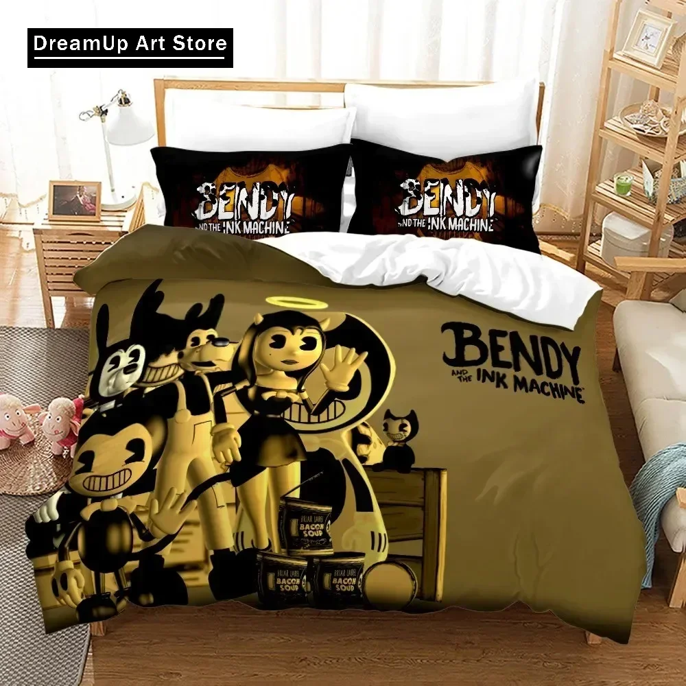

3D Print Anime BENDY Bedding Set Cute Quilt Cover Bed Cover With Pillowcase Twin Single Queen King Size Boys Adult Home Textile