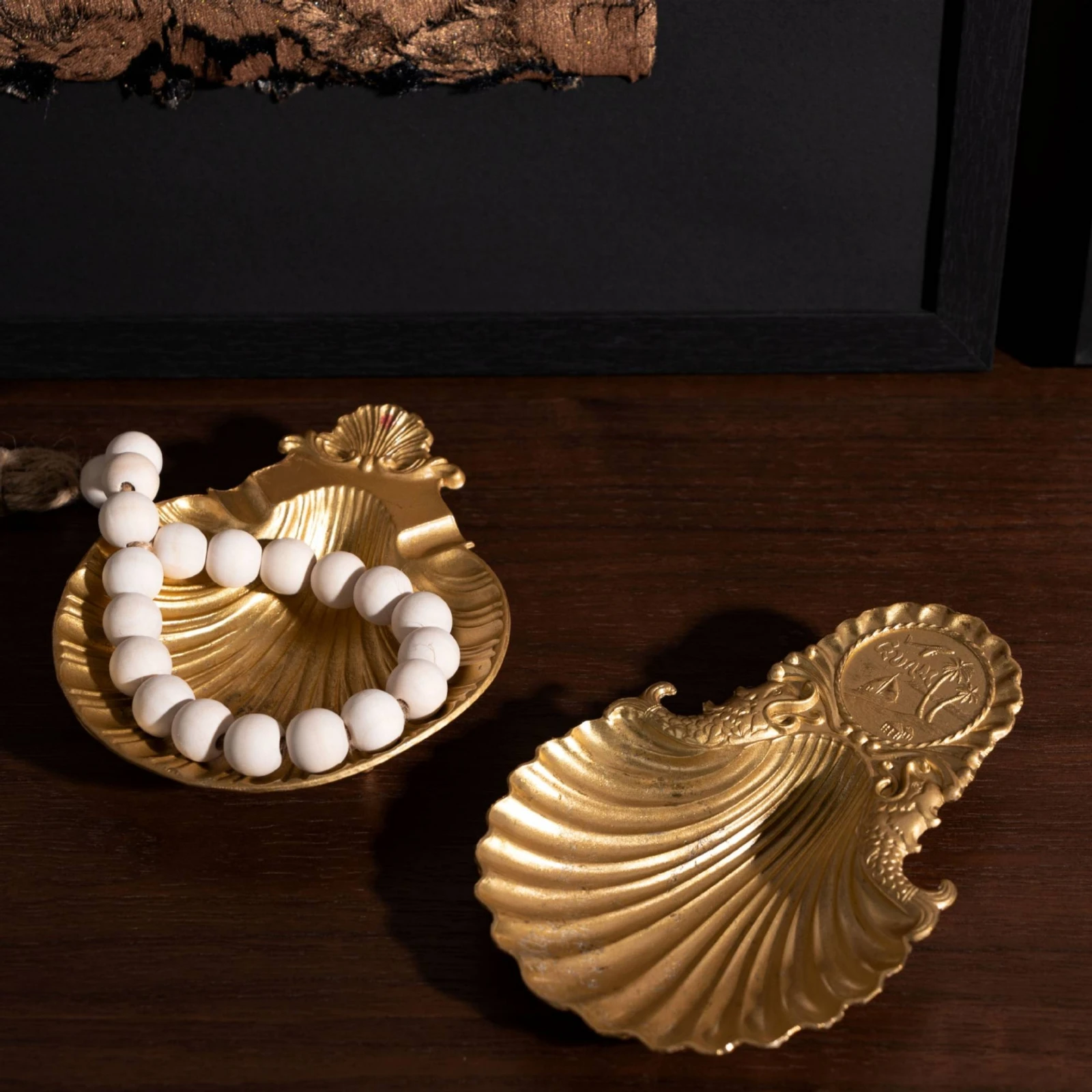 Shell Jewelry Tray Vintage-Inspired Seashell Jewelry Holder Shell Tray Cute for Dresser, Nightstand