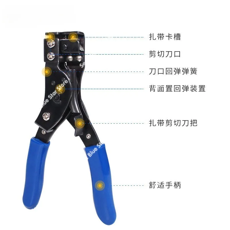 Nylon Cable Tape Collector Cable Tape Pliers, Tie Gun, Binding and Cutting 2-in-1 Tool 2.4-12 mm