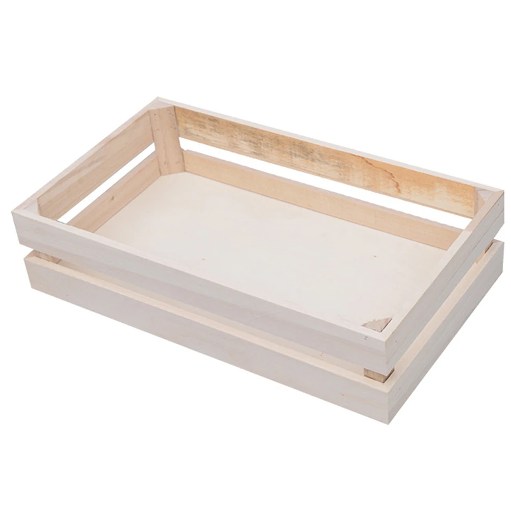 Houten opslag Kleine ganizer bakken Houten opbergmand Kinderkamer Kantoor Woondecoratie Containers Planken Groente Fruit Speelgoed