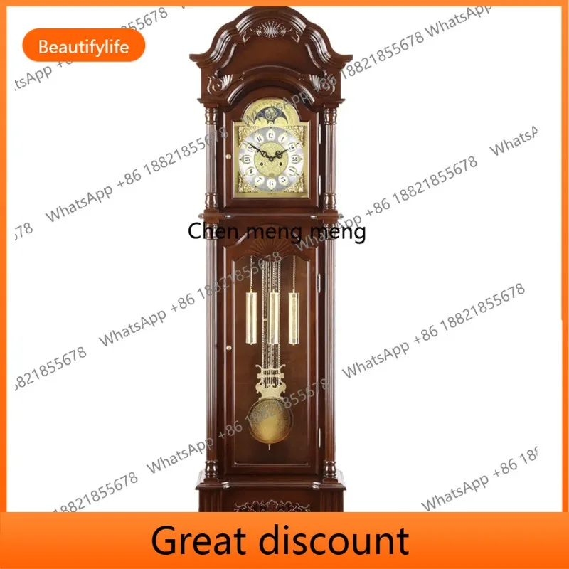 M02 European-style clockwork movement floor clock mechanical retro ornament living room clock pendulum clock