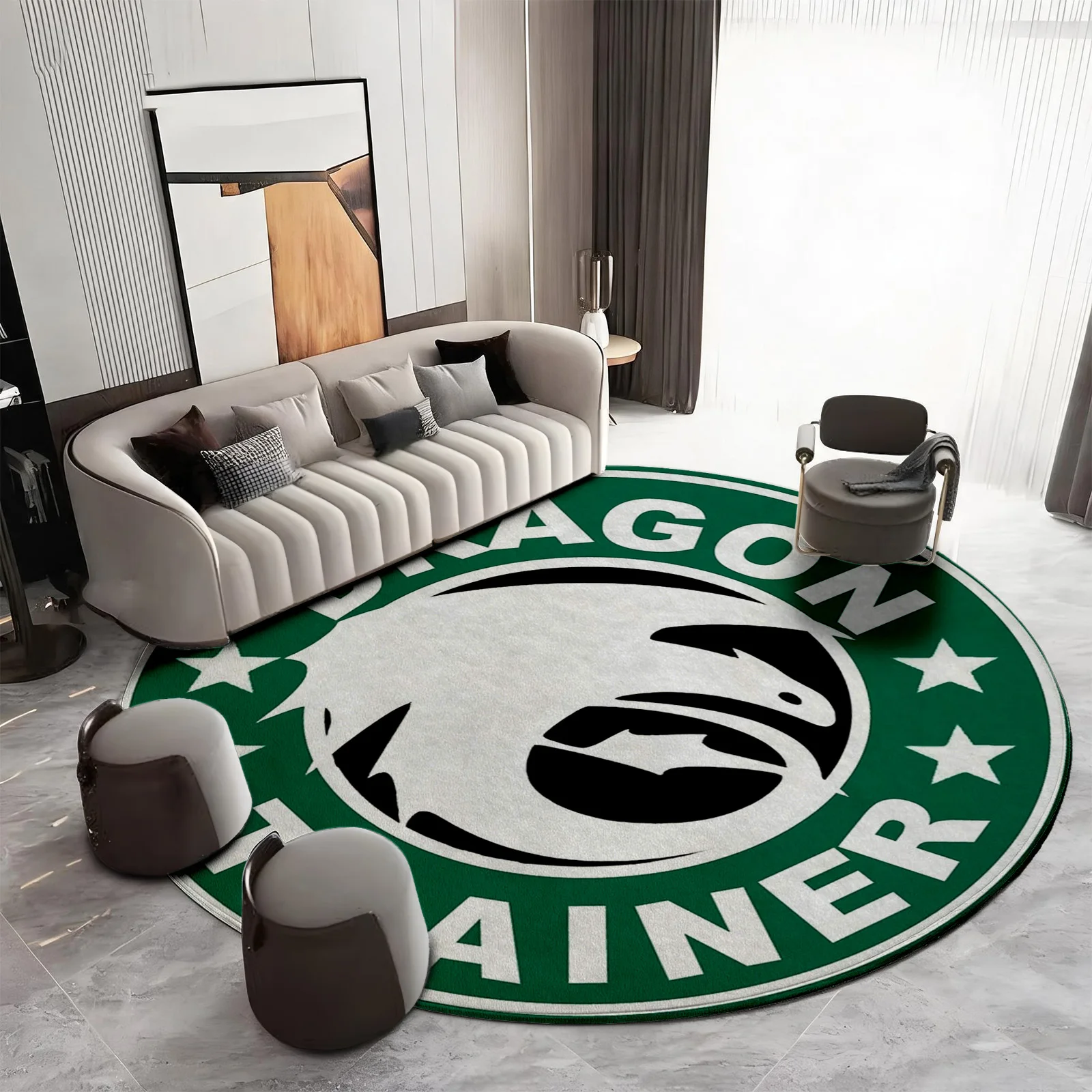 Outdoor Sport Area - Stilvoller Runder Teppich Wohnzimmer-Bodenmatte Dekorativer Akzent-Teppich