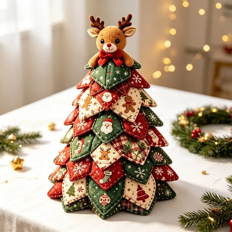 DIY Splicing Quilted Christmas Tree Kit Cute Innovative Felt Accessory For Family Handmade Christmas Decor