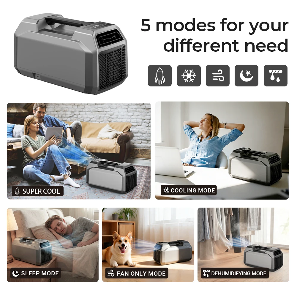 Portable Mini Air Conditioner Cooling Only Electric 220V 4436 BTU Hotel Use Mobile Compressor Small Home Use