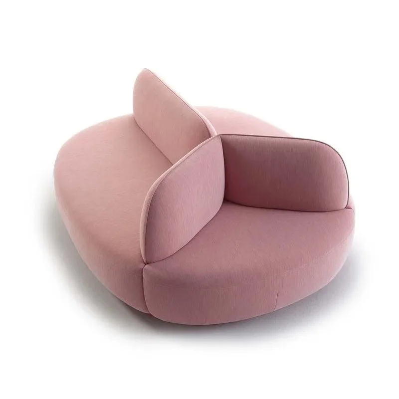 Modern light luxury creative round lounge sofa, minimalist studio, beauty salon, café, negotiation large sofa