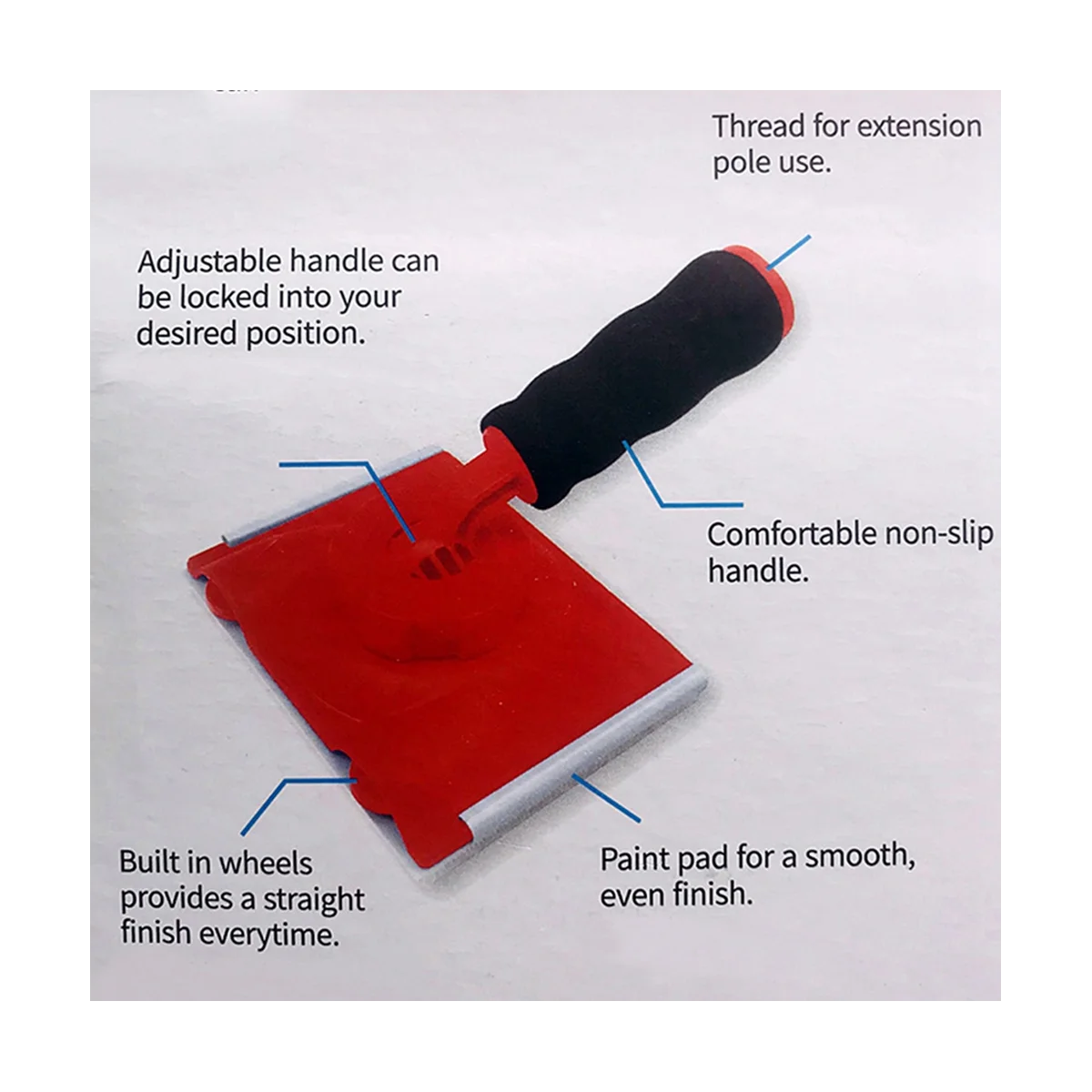 Latex Paint Edger with Handle Flat Trimmer Trimmer Color Splitter Corner Brush with Two Sponge Replacement Pads