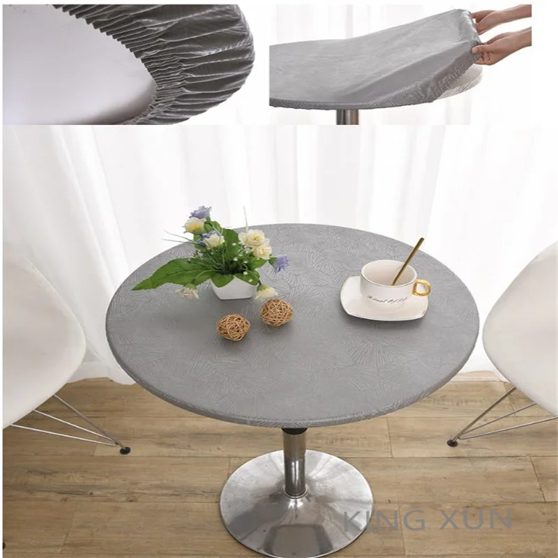 5pcs Solid Color Round Tablecloth, Waterproof Oil-Proof No-Wipe Table Cover for Home Dining, Restaurants, Hotels & Outdoor Use,