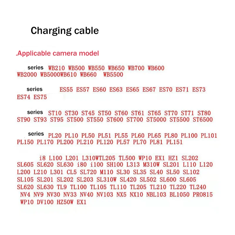 Convient pour Samsung Câble de données de charge de l'appareil photo SUC-C3 C5 C7 CB20U05A/B Câble de charge USB 0.5 mètres