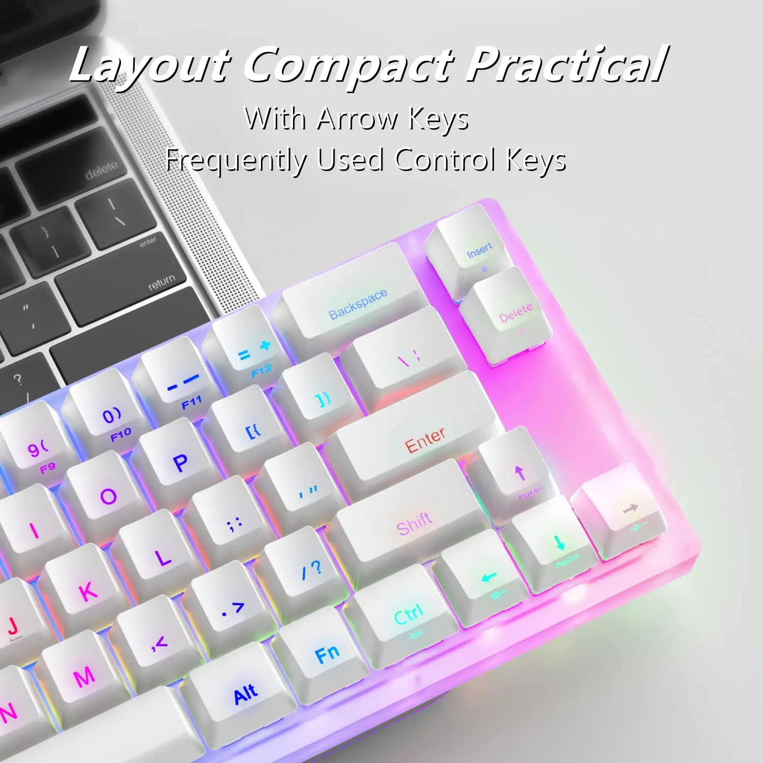 Imagem -02 - Teclado Mecânico com Fio Gaming Rgb Backlit Gateron Switch para pc Laptop Mulheres K66 Gamer Hot Swappable Tipo-c