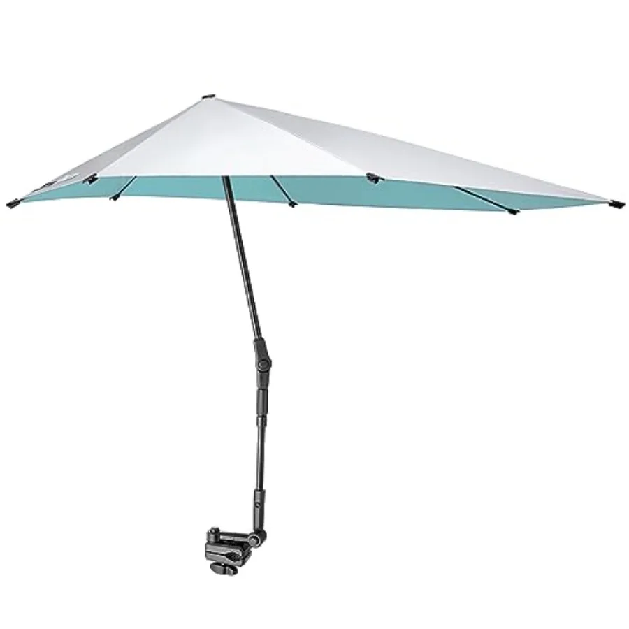 

G4Free UPF 50+ Adjustable Chair Umbrella XL with Universal Clamp UV Protection Sun Shade Umbrella for Beach Chair, Stroller, Wh