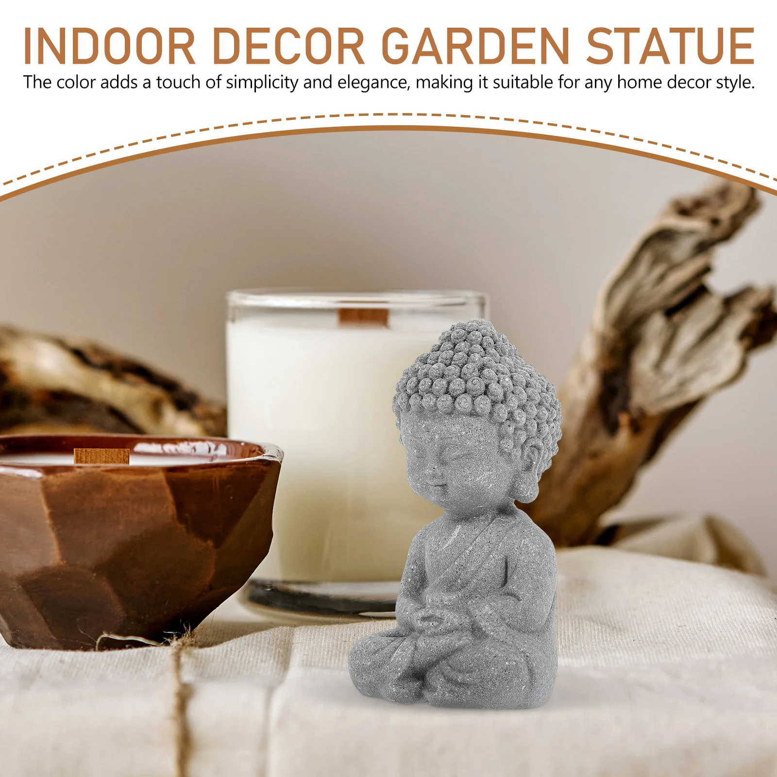 

Small Buddha Statue Ornaments Bonsai Figurine Synthetic Resin Asian Fish Tank Decor