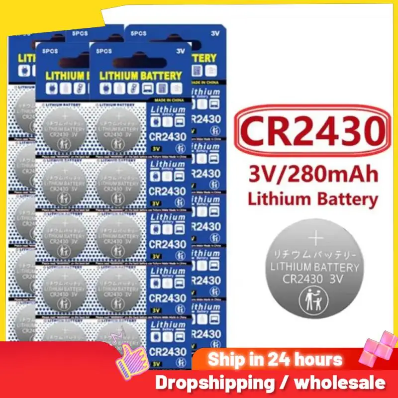 NEW CR2430 3V Lithium Battery CR 2430 DL2430 BR2430 280mAh Button Coin Batteries for Key Fob Watch Alarm Clock Remote Control