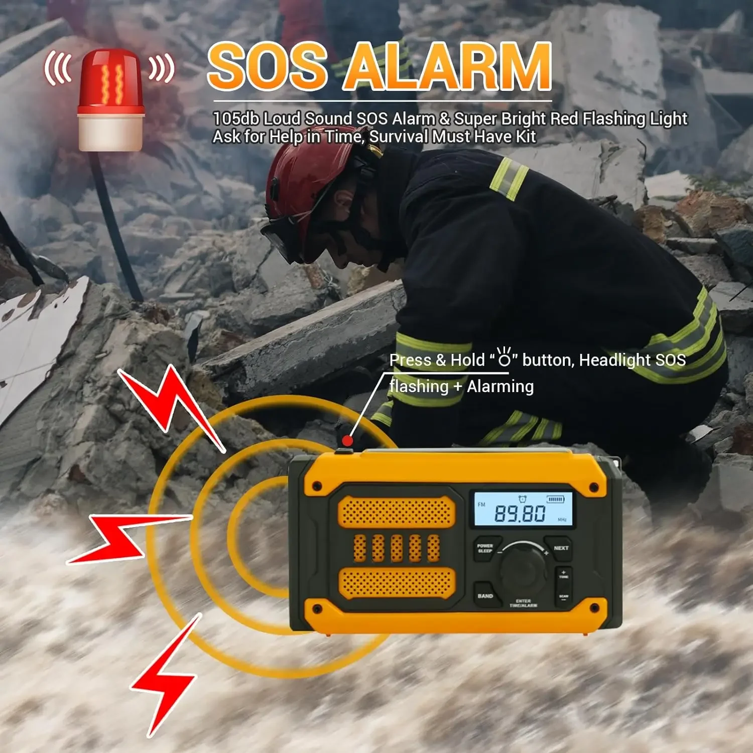 CENTRALINTEL Radio di emergenza solare portatile AM FM NOAA meteo Radio manovella SOS esterno Radio 2000mAH caricatore del telefono cellulare