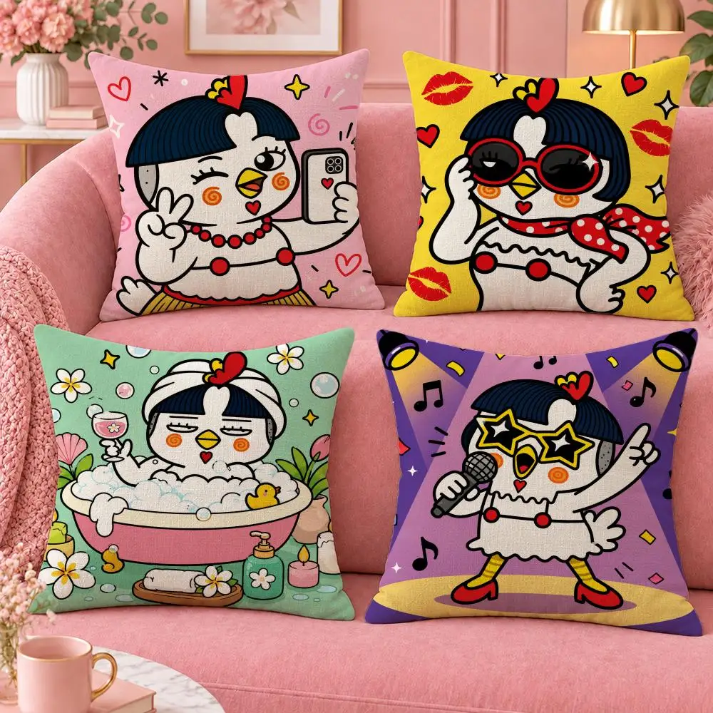 Food Spicy Noodles Samyang Buldak Cushion Cover Cute Cartoon Throw Pillow Cover Soft Plush Cushion Cover Sofa Bedroom Home Decor
