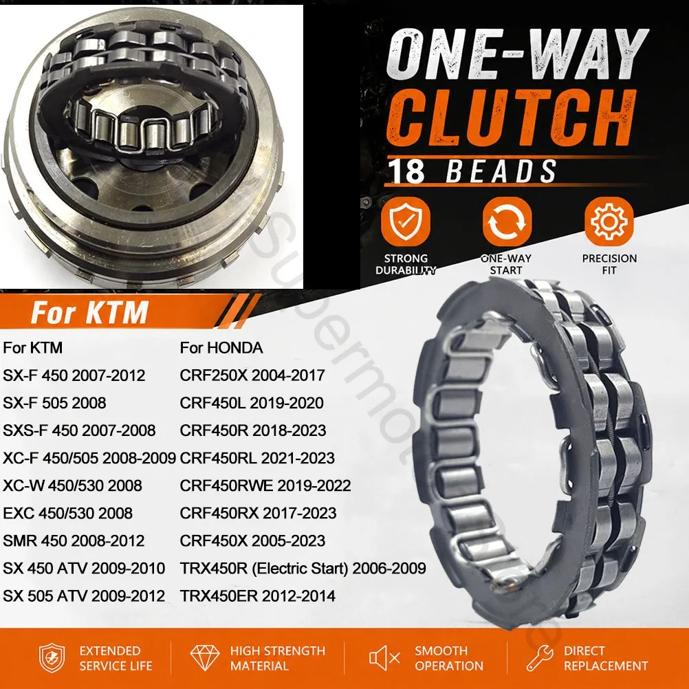 2004-2023 For KTM HONDA Motorcycle 18 Beads Starter One Way Clutch Bearing Overrunning Freewheel SXF XCF XCW EXC CRF250X CRF450R