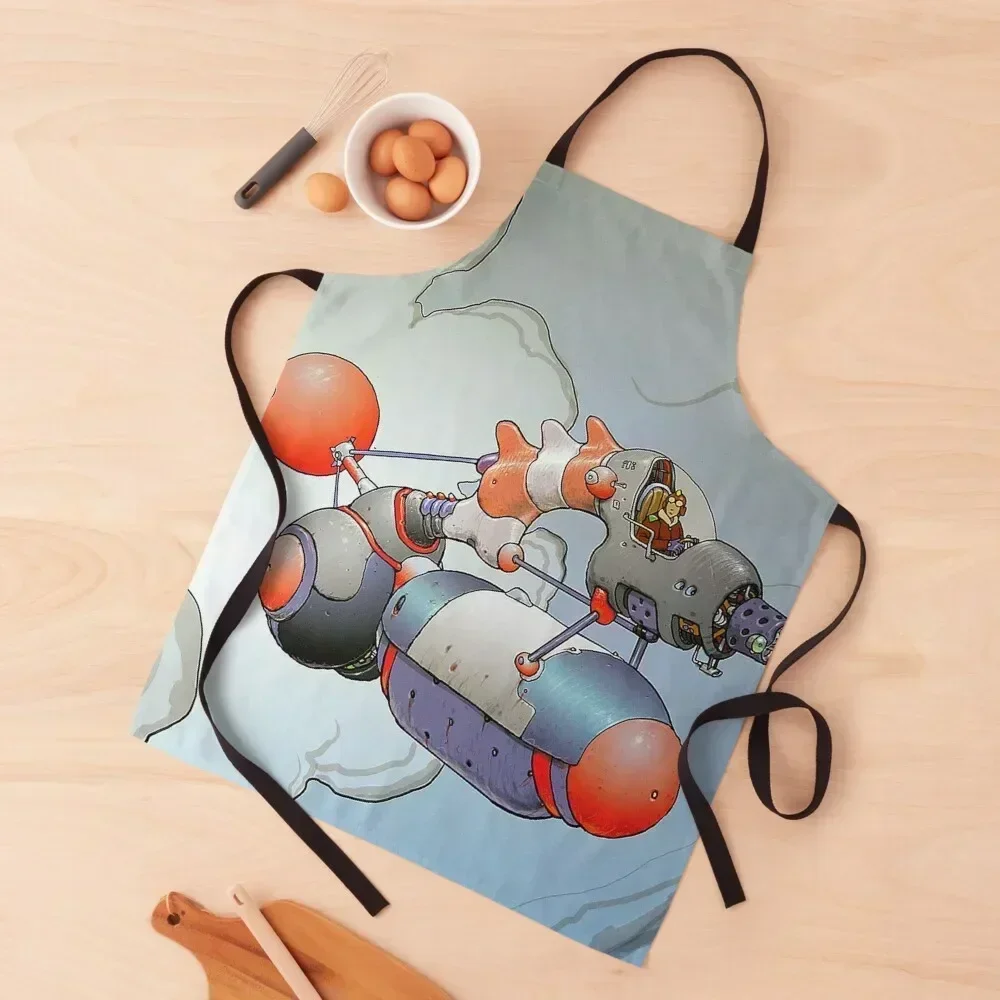 

moebius,edena,ship,hq,plane,spaceship,clouds,flying,sphere,wings,aviator,surrealism,comic Apron men's barbecue Apron