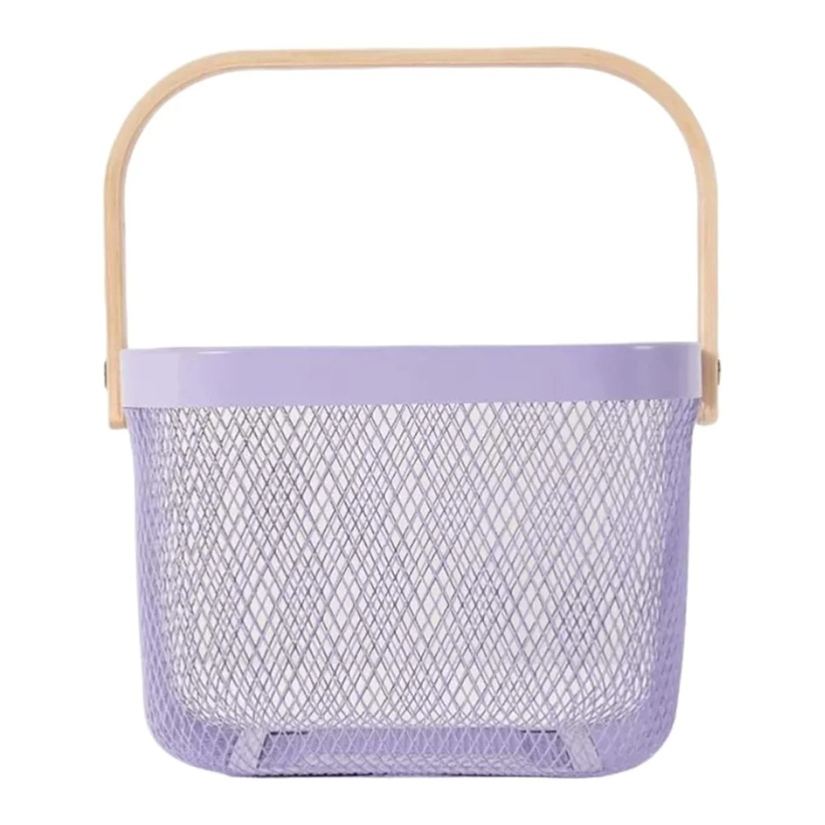 Metal Mesh Basket, Multi-Functional Hanging Kitchen Baskets Fruit Basket with Handle for Kitchen Bathroom Picnic Purple