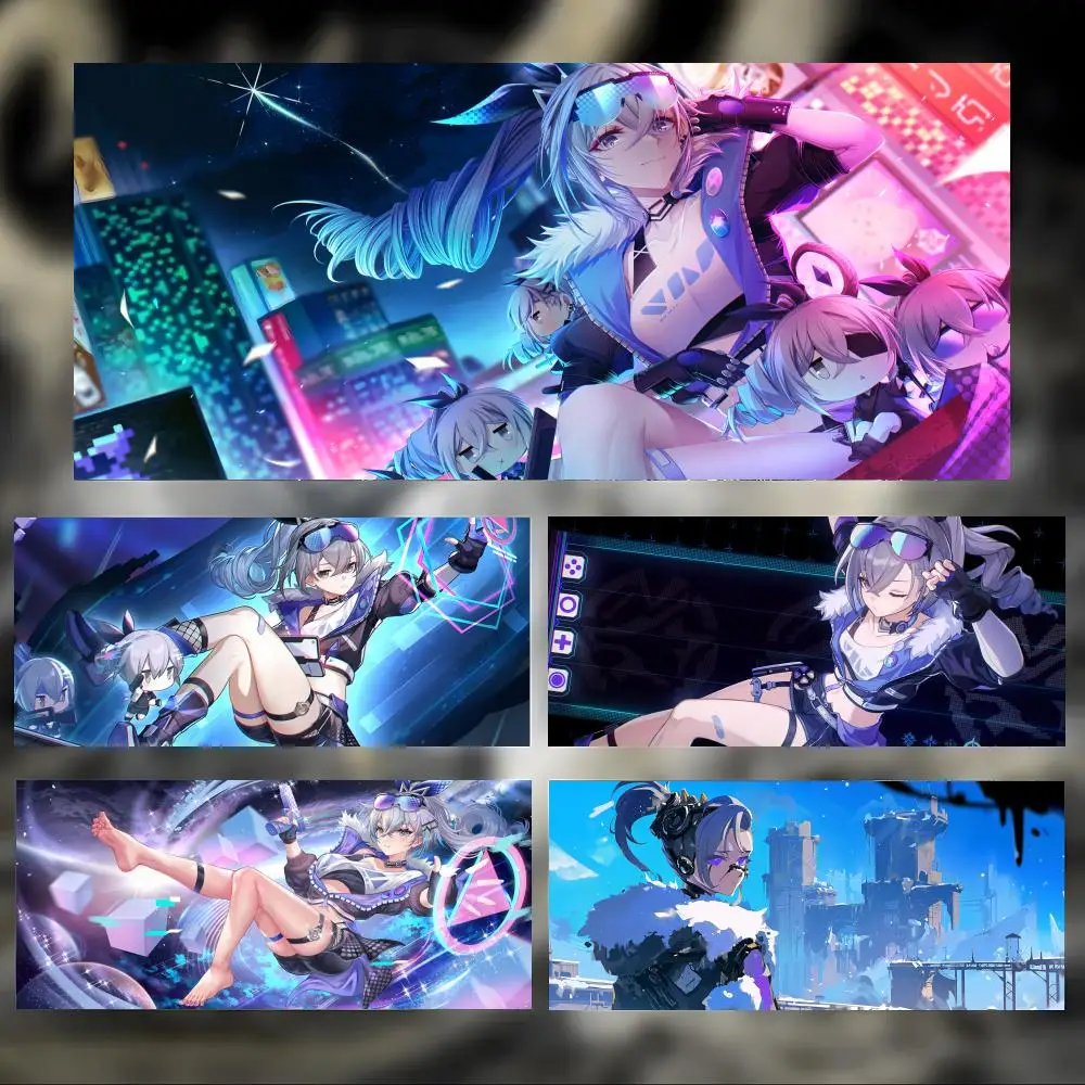 Cute Beautiful Game Honkai Star Rail Silver Wolf Mouse Pad Large Thick Desk Pad Stitched Edges Gaming Mouse Mat for PC