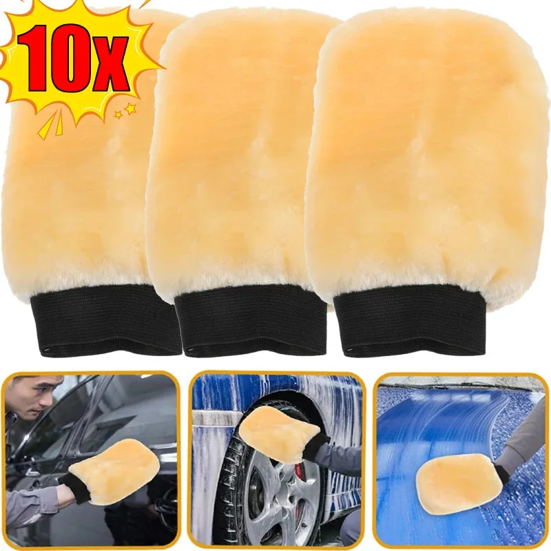 1-10pcs Car Washing Gloves Car Styling Wool Soft Car Wash Mitt Cleaning Brushes Auto Wiping Cloth Anti Scratch Cleaning Tool
