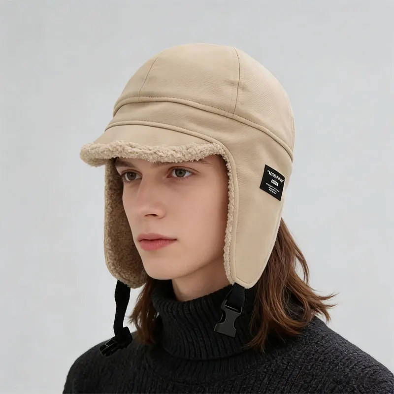 Stylish, good-looking, warm autumn and winter windproof hat with fleece for cycling