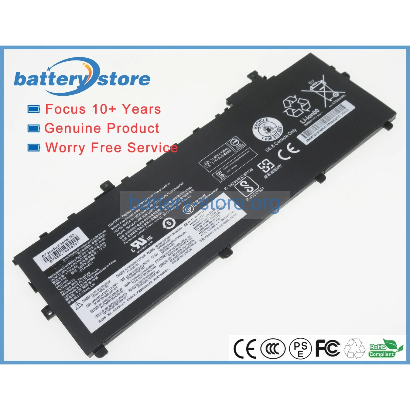 Genuine laptop batteries for 01AV430,01AV429,01AV431,SB10K97586,SB10K97588,X1 Carbon 2018, X1 6th Gen,X1 2017,11.52V,3 cell