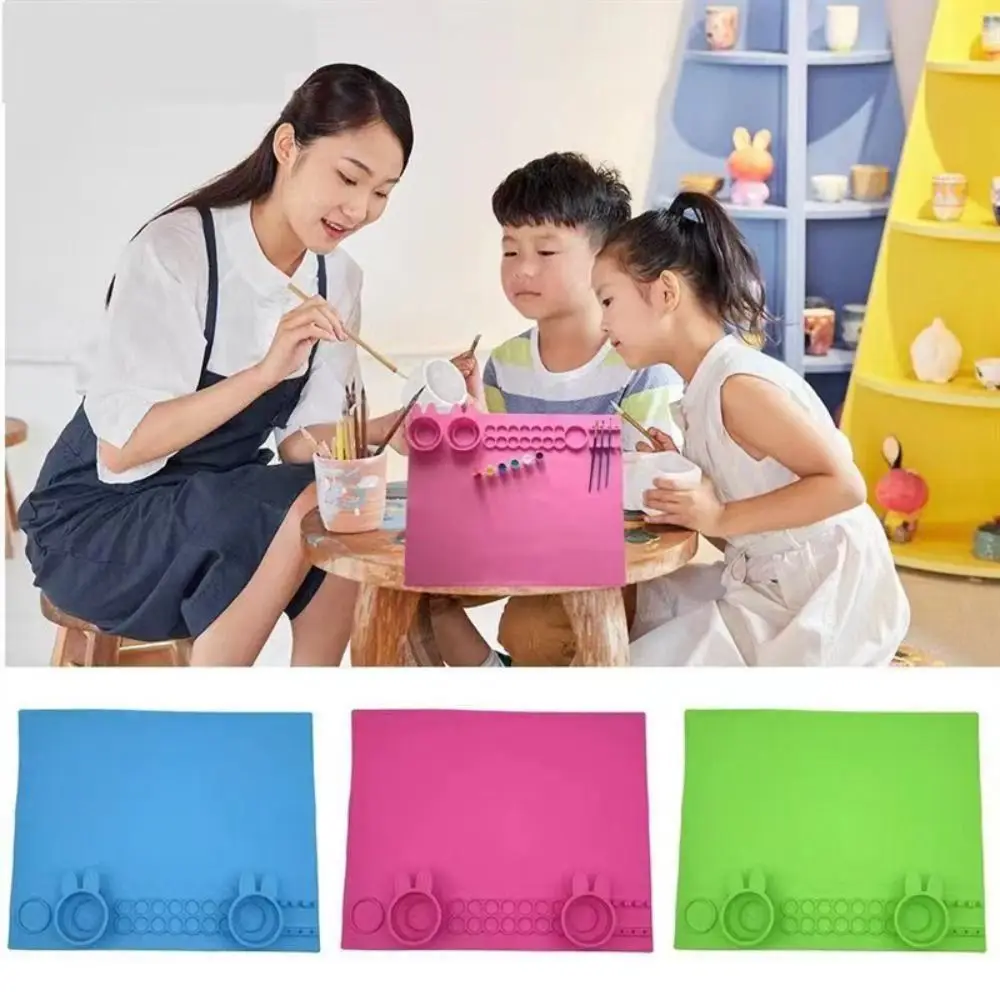 

Hexagon Silicone Painting Mat Art Washable Art Silicone Craft Mat Large Scrubbable Graffiti Painting Mat Craft Art