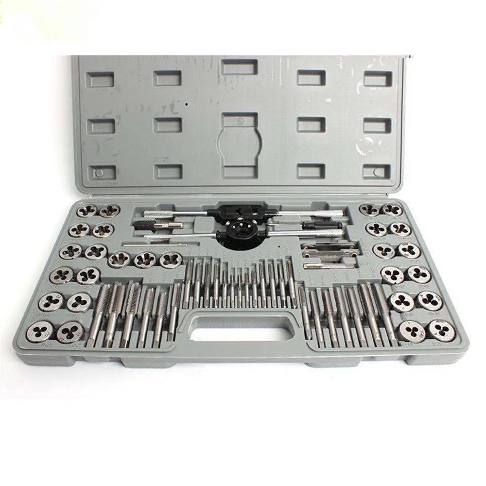 60pcs/lot Tap and Die Sets Metric Die for Metal Working Hand Tools Aggregate Screw Tap Thread