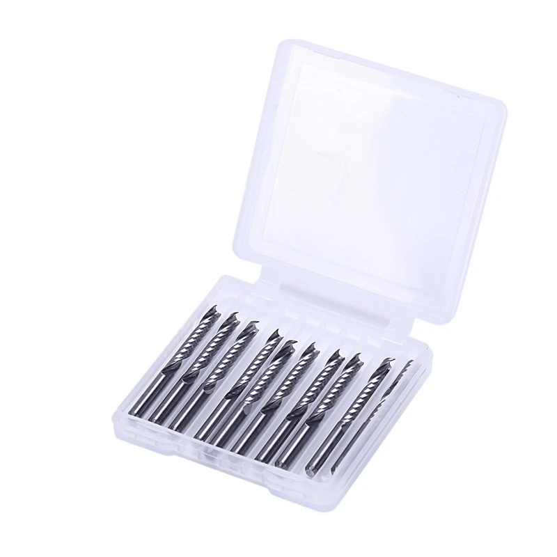 Imagem -05 - Única Flauta Espiral Carbide Milling Cutter Cnc Router Bits 3.175x22 mm 20 Pcs