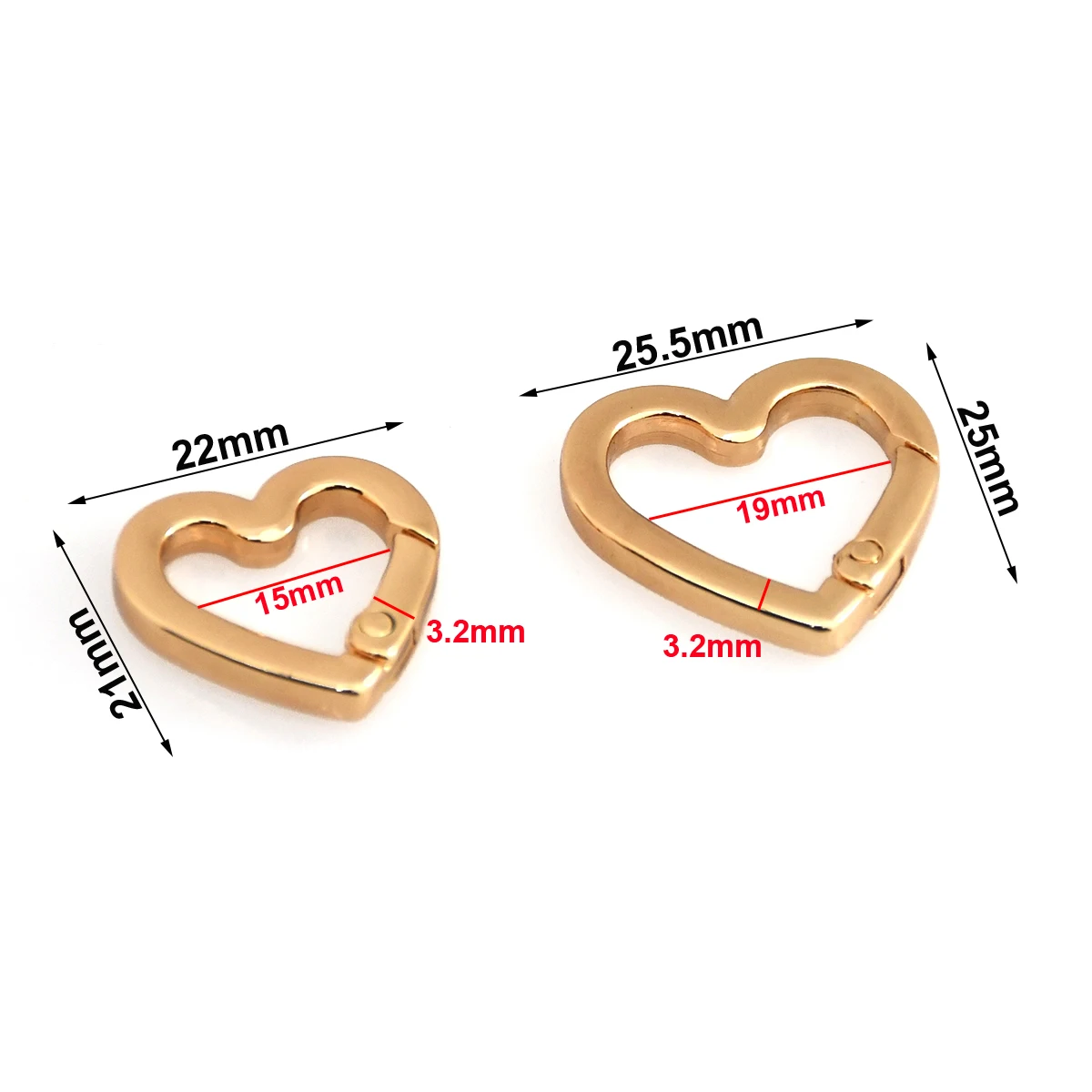 1pcs Metal Heart Shape Ring Openable Keyring Leather Craft Bag Belt Strap Buckle Trigger Snap Clasp Clip Connector Accessory