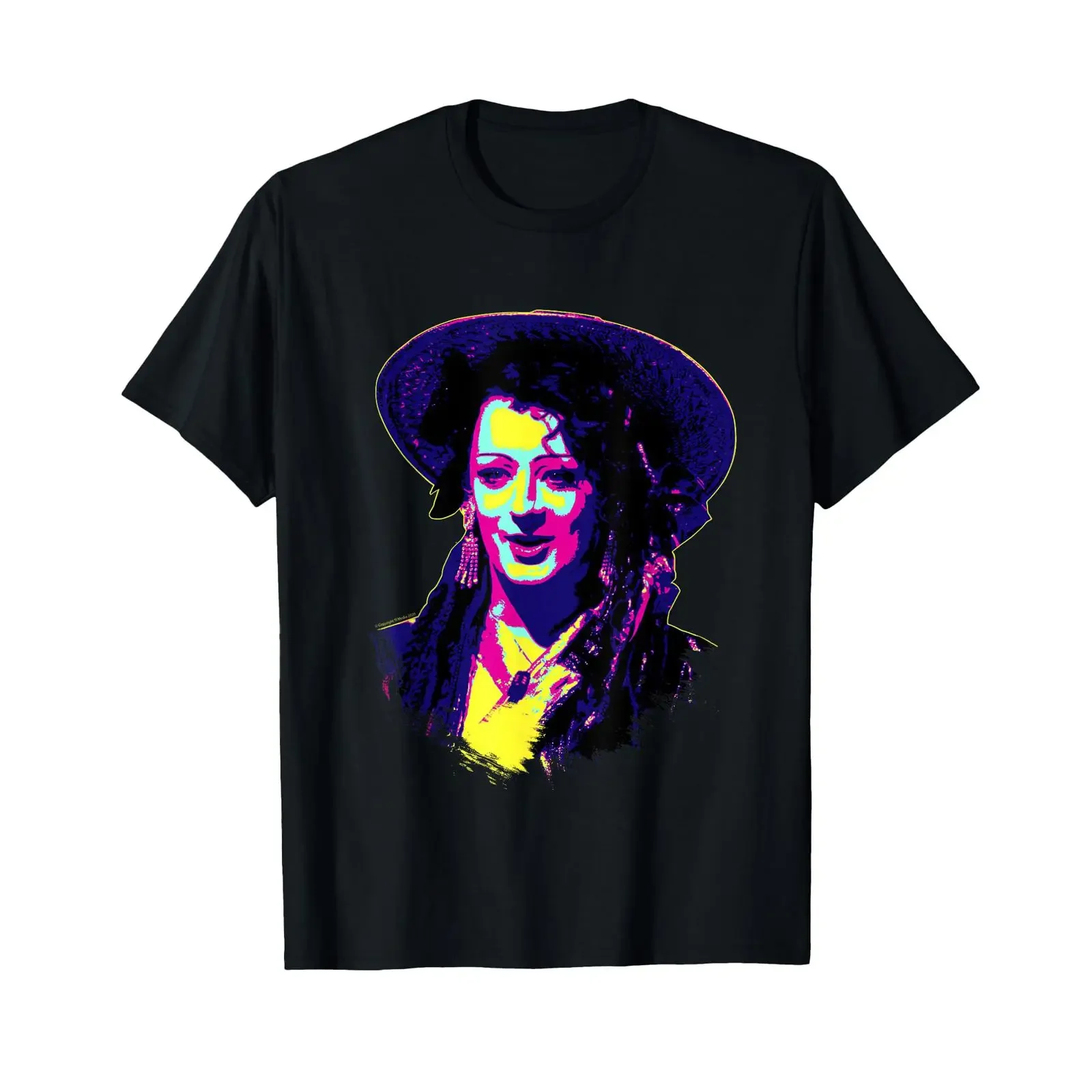 TV Times Boy George Of Culture Club Pop Art Stylized T Shirt black vintage Washed fashion Stylish graphic homme Stretched