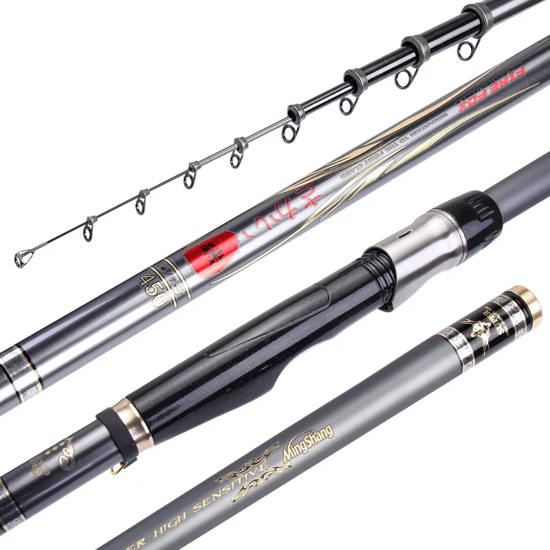 

Rock Fishing Rod Carbon Ultra Light Ultra Hard Sliding Float Shore Throwing Rod Set Ceramic Guide Ring Spiral Reel Seat 6.3m