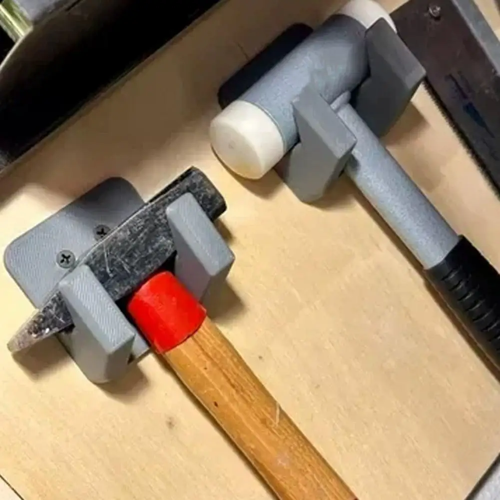 2/4Pcs Wall Mounted Hammer Holder Space Saving Hand Tool Storage Bracket for Hammers Mallets Garage Workshop Organizer Hook