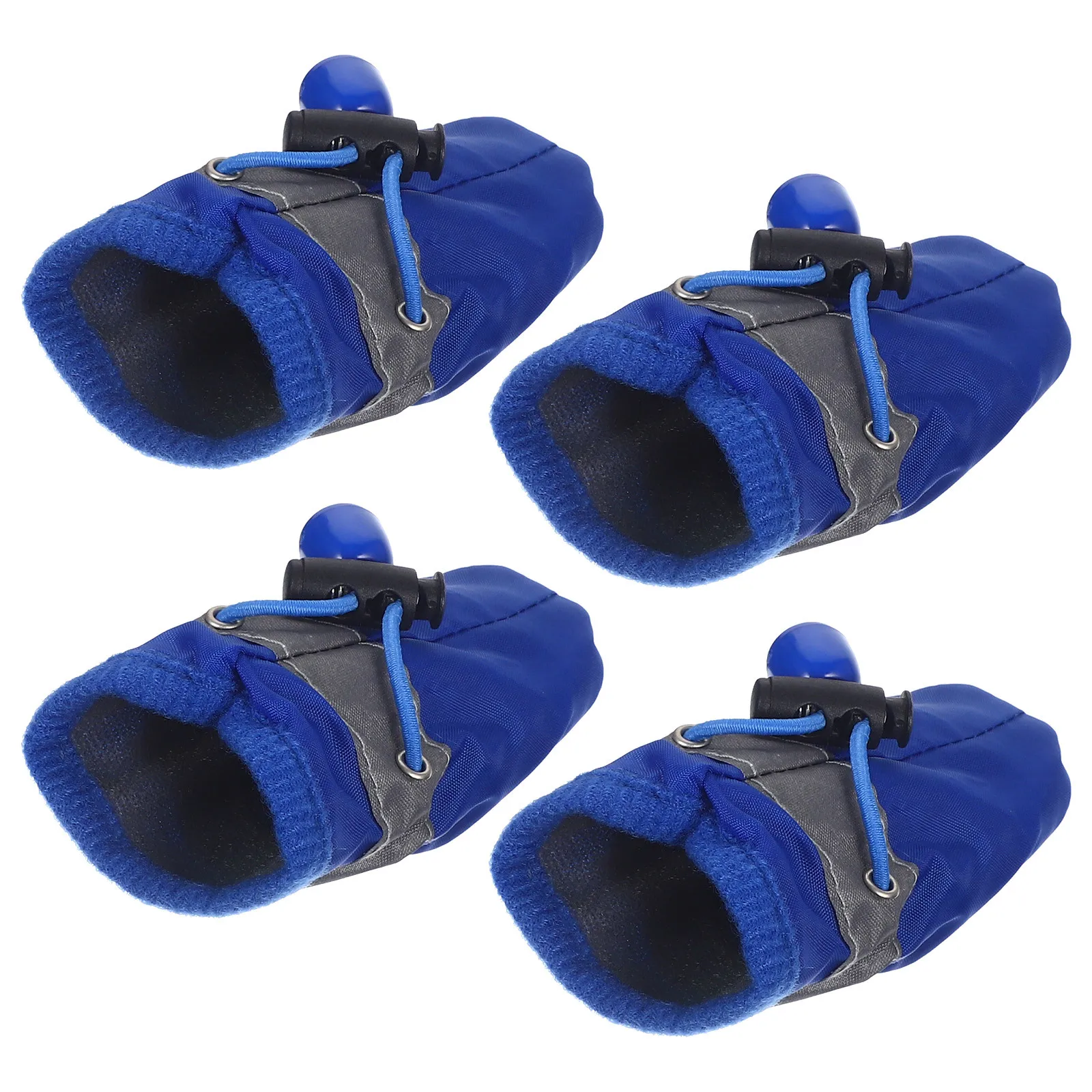

4 pcs Waterproof Dog Boots For Small To Medium Dogs All Seasons Anti-Slip Pet Shoes For Hiking Running Walking Outdoor Blue Size