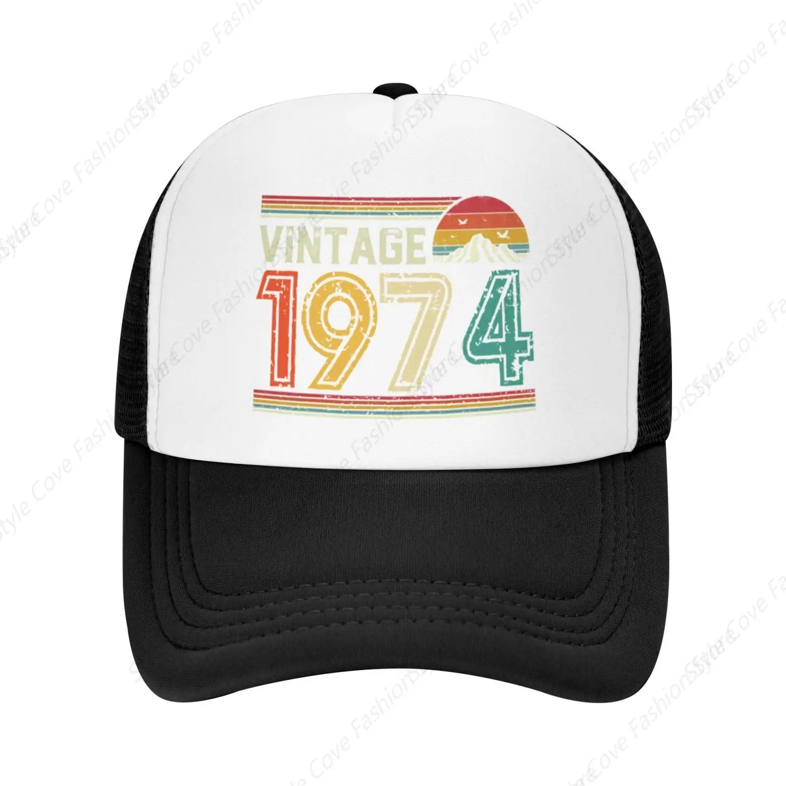 

50 Years Old Vintage 1974 50th Birthday Funny Gift Trucker Hat Women Mesh Baseball Cap Cowboy Hat Men Dad Hat Fashionable Hat