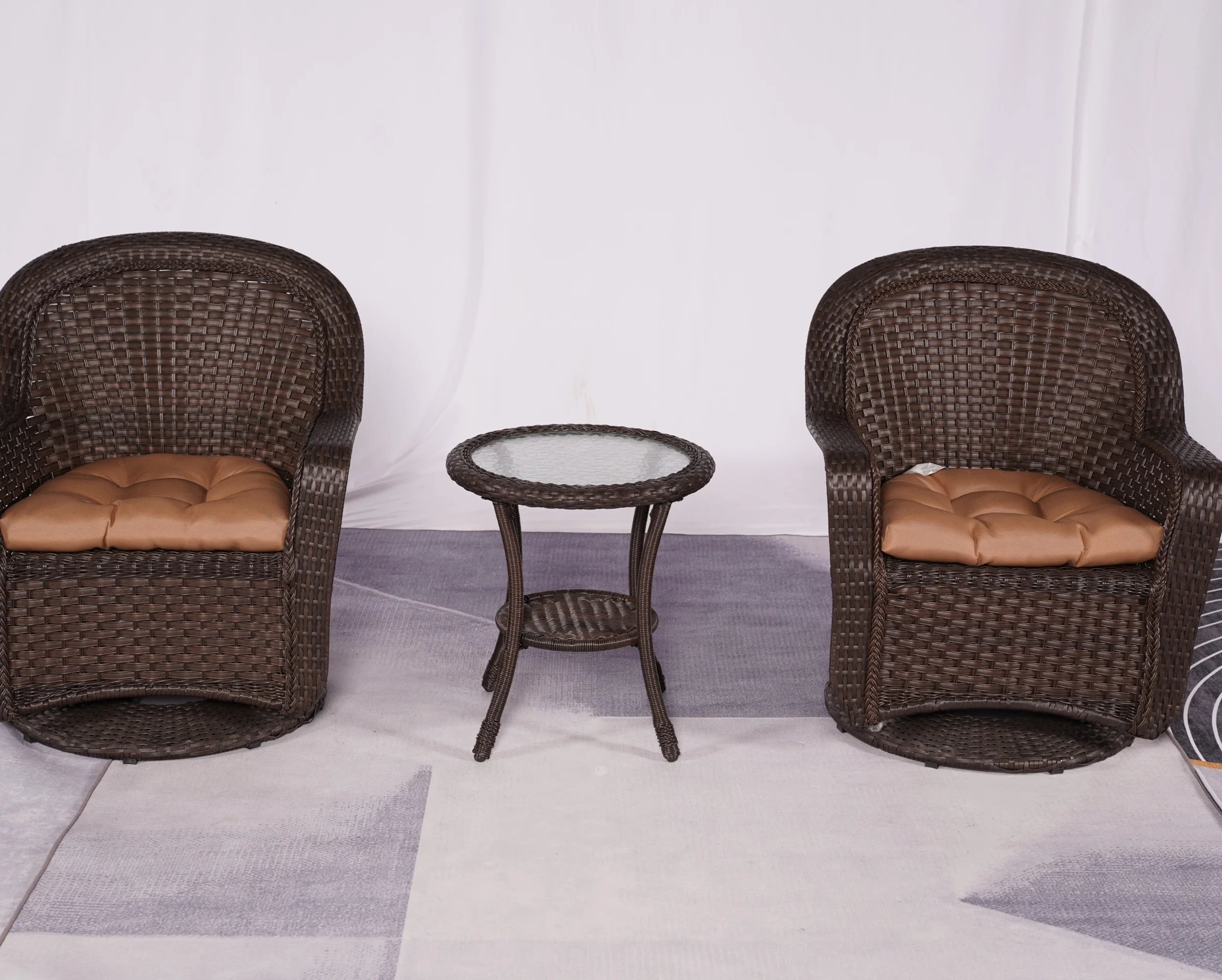 Modern Compact Hand-woven Rattan Rocking Chair Cutlery Lightweight Bedroom Universal Outdoor Furniture - Park Hotel
