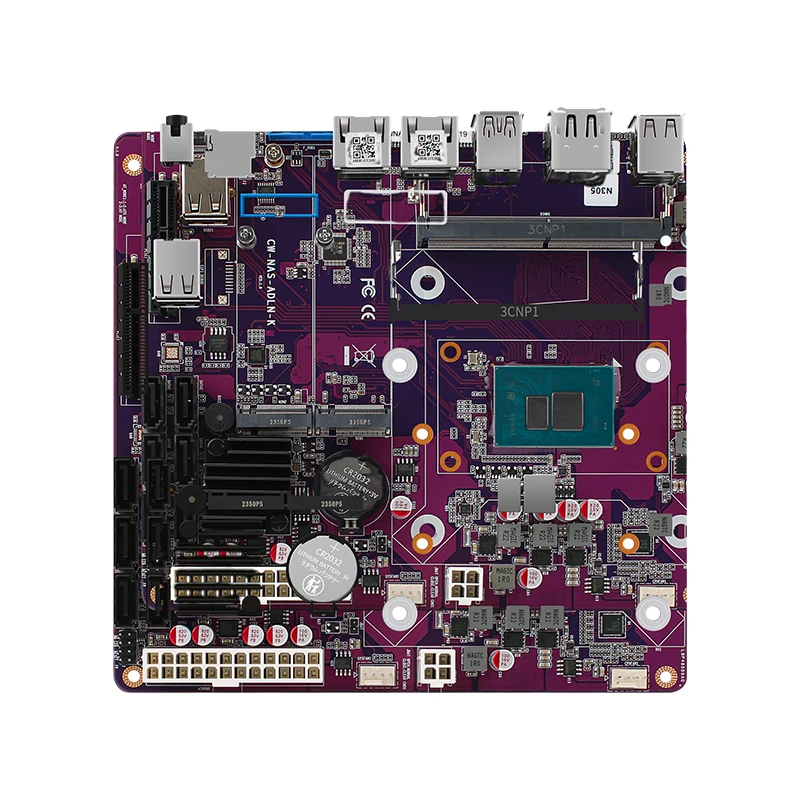 6-Bay i3-N305 N355 N100 N150 NAS Motherboard 1*PCIEx4 2*Intel i226-V 2.5G 2*M.2 NVMe 6*SATA3.0 DDR5 Firewall Mini ITX Mainboard